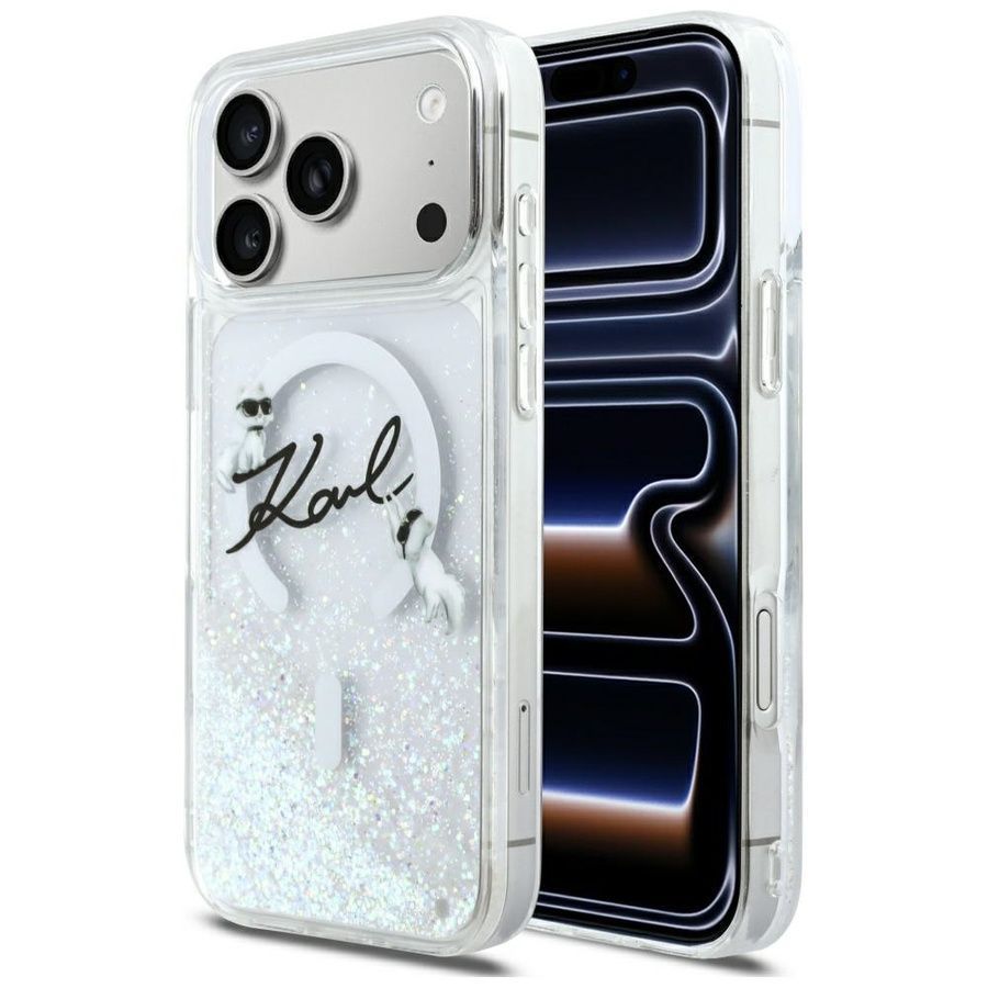 Θήκη Karl Lagerfeld Liquid Glitter Karl Script Logo MagSafe Clear iPhone 17 Pro ΘΗΚΕΣ KARL LAGERFELD Θήκη Karl Lagerfeld Liquid Glitter Karl Script Logo MagSafe Clear iPhone 17 Pro