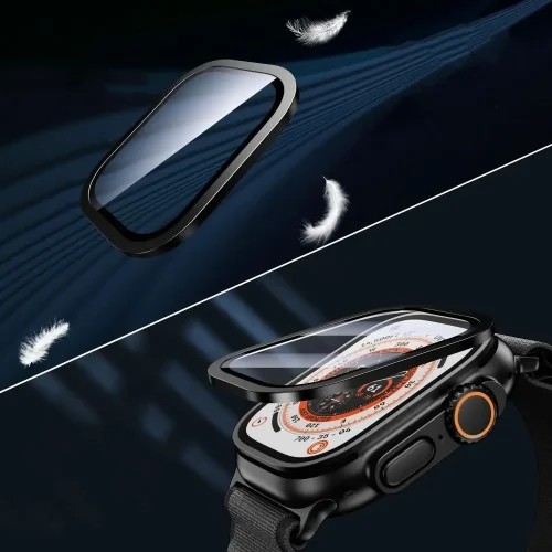 Alternative view of (2-Pack) Tech-Protect Full Cover Ring Tempered Glass Black Apple Watch 49mm
