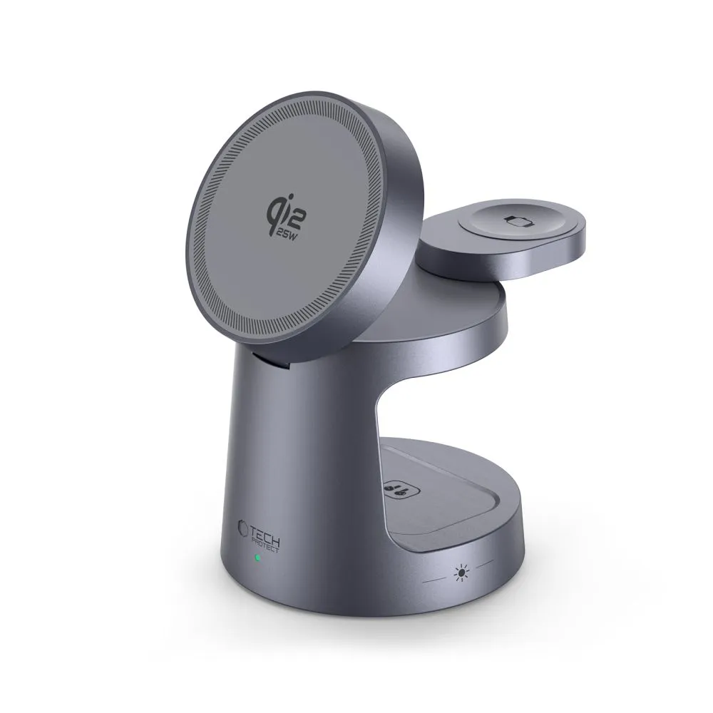 Tech-Protect 3in1 Qi2.2 Magnetic Magsafe Wireless Stand Charger 25W Dark Grey (A48) APPLE WATCH Tech-Protect Tech-Protect 3in1 Qi2.2 Magnetic Magsafe Wireless Stand Charger 25W Dark Grey (A48) - Image 7