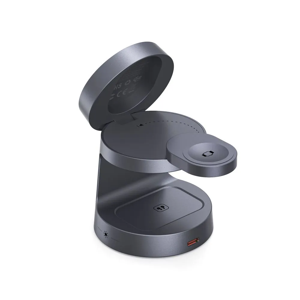 Tech-Protect 3in1 Qi2.2 Magnetic Magsafe Wireless Stand Charger 25W Dark Grey (A48) APPLE WATCH Tech-Protect Tech-Protect 3in1 Qi2.2 Magnetic Magsafe Wireless Stand Charger 25W Dark Grey (A48) - Image 5