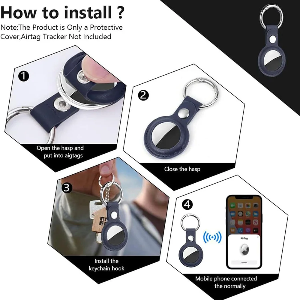 Θήκη Techsuit AirTag Leather Keychain Blue ΘΗΚΕΣ Techsuit Θήκη Techsuit AirTag Leather Keychain Blue - Image 2