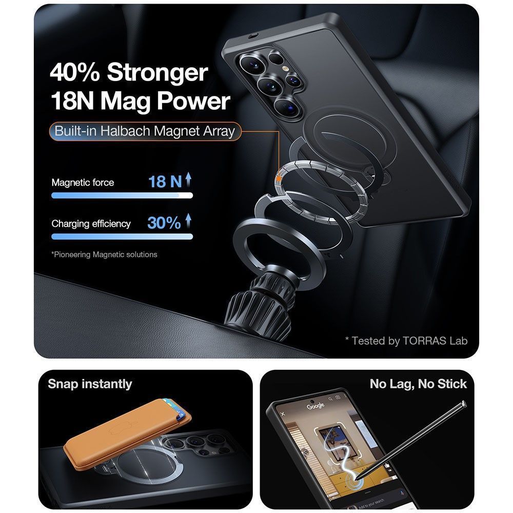 Θήκη Torras Ostand Spin MagSafe Kickstand Black Samsung Galaxy S25 Ultra ΘΗΚΕΣ TORRAS Θήκη Torras Ostand Spin MagSafe Kickstand Black Samsung Galaxy S25 Ultra - Image 6