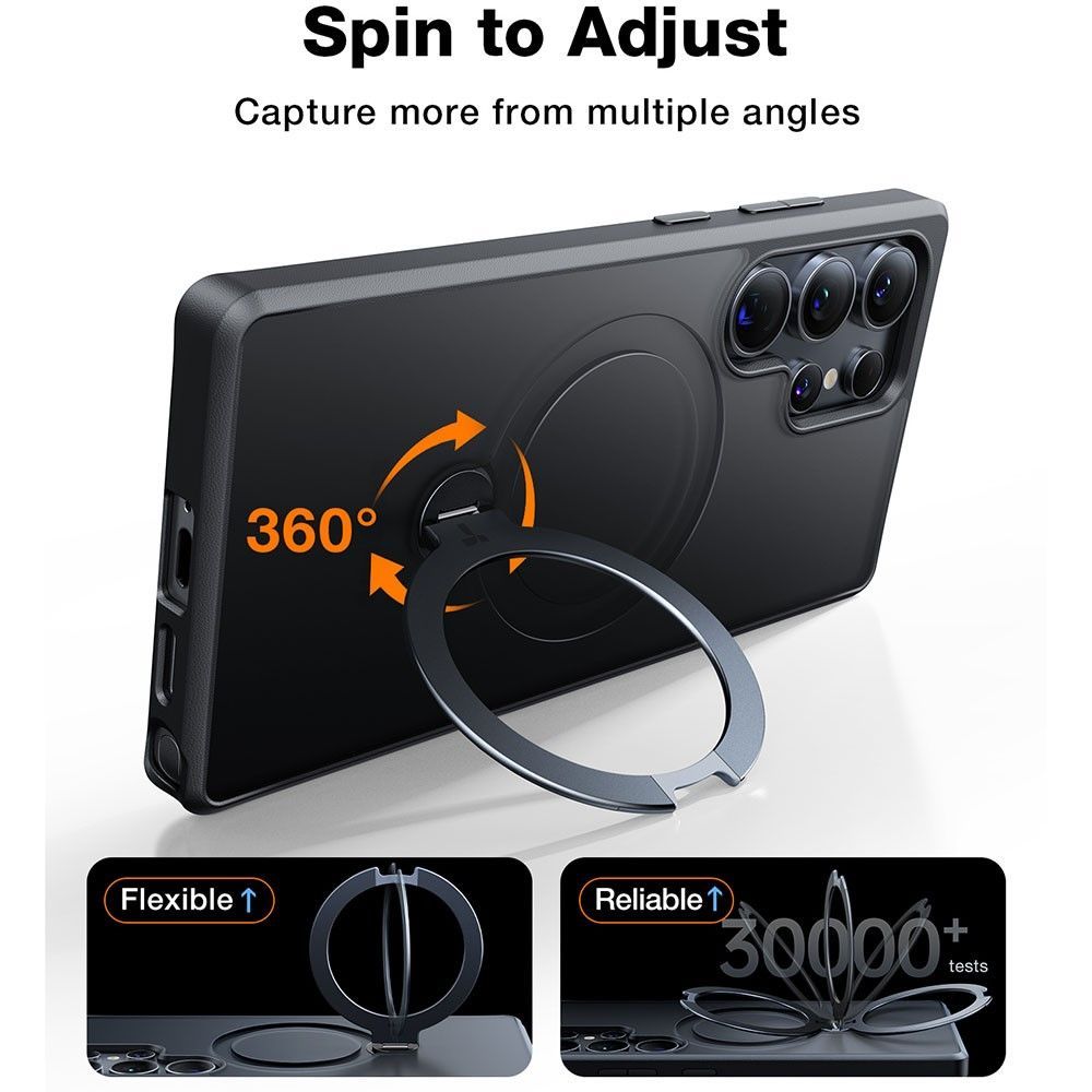 Θήκη Torras Ostand Spin MagSafe Kickstand Black Samsung Galaxy S25 Ultra ΘΗΚΕΣ TORRAS Θήκη Torras Ostand Spin MagSafe Kickstand Black Samsung Galaxy S25 Ultra - Image 3