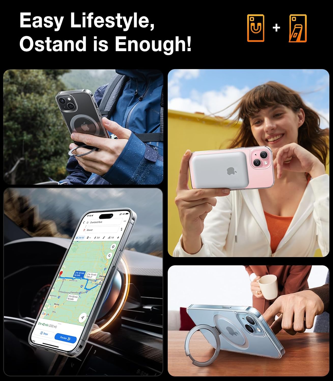 Θήκη Torras Ostand MagSafe Kickstand Clear iPhone 15 ΘΗΚΕΣ TORRAS Θήκη Torras Ostand MagSafe Kickstand Clear iPhone 15 - Image 4