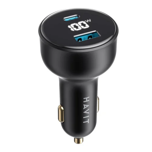 Havit Double Charger 1x USB QC 1x USB-C 100W Black (CC100W)