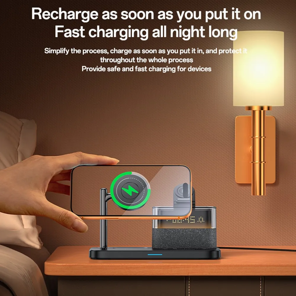 Yesido 6in1 MagSafe Wireless Charging Station With Night Light 25W (DS37) APPLE WATCH Yesido Yesido 6in1 MagSafe Wireless Charging Station With Night Light 25W (DS37) - Image 4