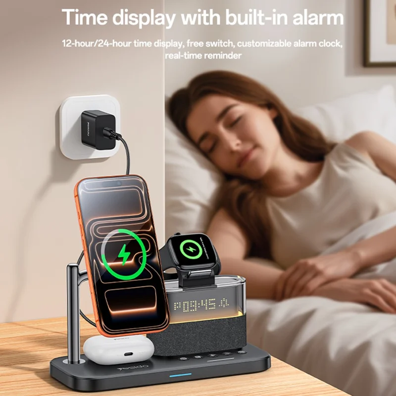Yesido 6in1 MagSafe Wireless Charging Station With Night Light 25W (DS37) APPLE WATCH Yesido Yesido 6in1 MagSafe Wireless Charging Station With Night Light 25W (DS37) - Image 7