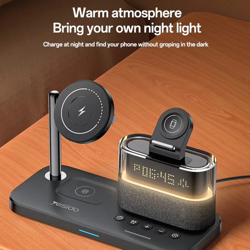 Yesido 6in1 MagSafe Wireless Charging Station With Night Light 25W (DS37) APPLE WATCH Yesido Yesido 6in1 MagSafe Wireless Charging Station With Night Light 25W (DS37) - Image 5