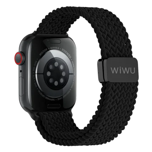 Alternative view of Λουράκι WiWU Nylon Braided Magnetic Black Apple Watch 38/40/41/42mm Series 10/11