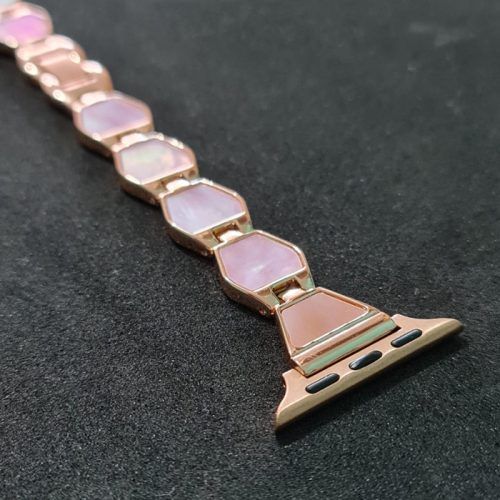 Alternative view of Λουράκι Pastel Pearl Metal Beads Bracelet Pink Apple Watch 38/40/41/42 Series 10/11