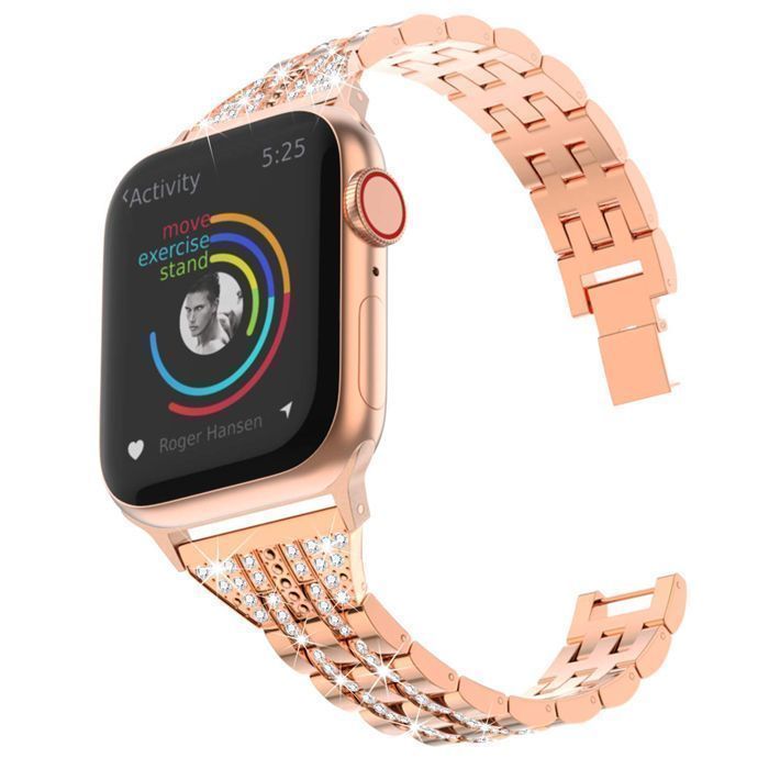Λουράκι Orso Rhinestones Metal Beads Rose Gold Apple Watch 44/45/46/49mm APPLE WATCH Orso Λουράκι Orso Rhinestones Metal Beads Rose Gold Apple Watch 44/45/46/49mm