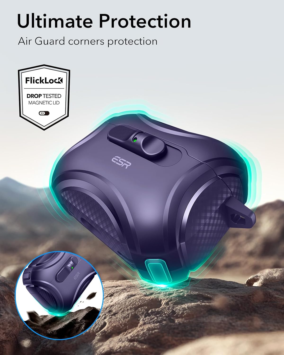 Θήκη ESR AirPods Pro 3 Cyber Armor Purple (Magsafe Compatible) APPLE AIRPODS ESR Θήκη ESR AirPods Pro 3 Cyber Armor Purple (Magsafe Compatible) - Image 6