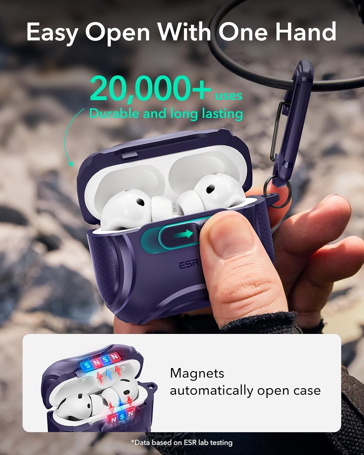 Θήκη ESR AirPods Pro 3 Cyber Armor Purple (Magsafe Compatible) APPLE AIRPODS ESR Θήκη ESR AirPods Pro 3 Cyber Armor Purple (Magsafe Compatible) - Image 4