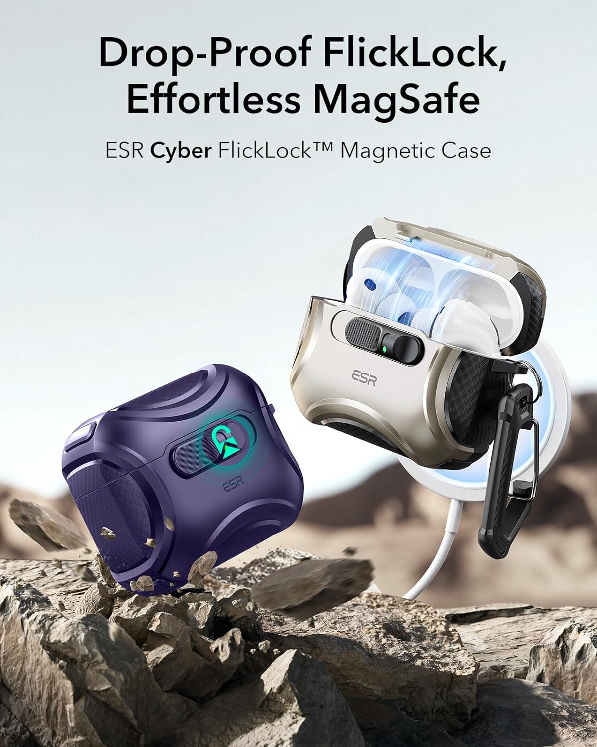 Θήκη ESR AirPods Pro 3 Cyber Armor Purple (Magsafe Compatible) APPLE AIRPODS ESR Θήκη ESR AirPods Pro 3 Cyber Armor Purple (Magsafe Compatible) - Image 2