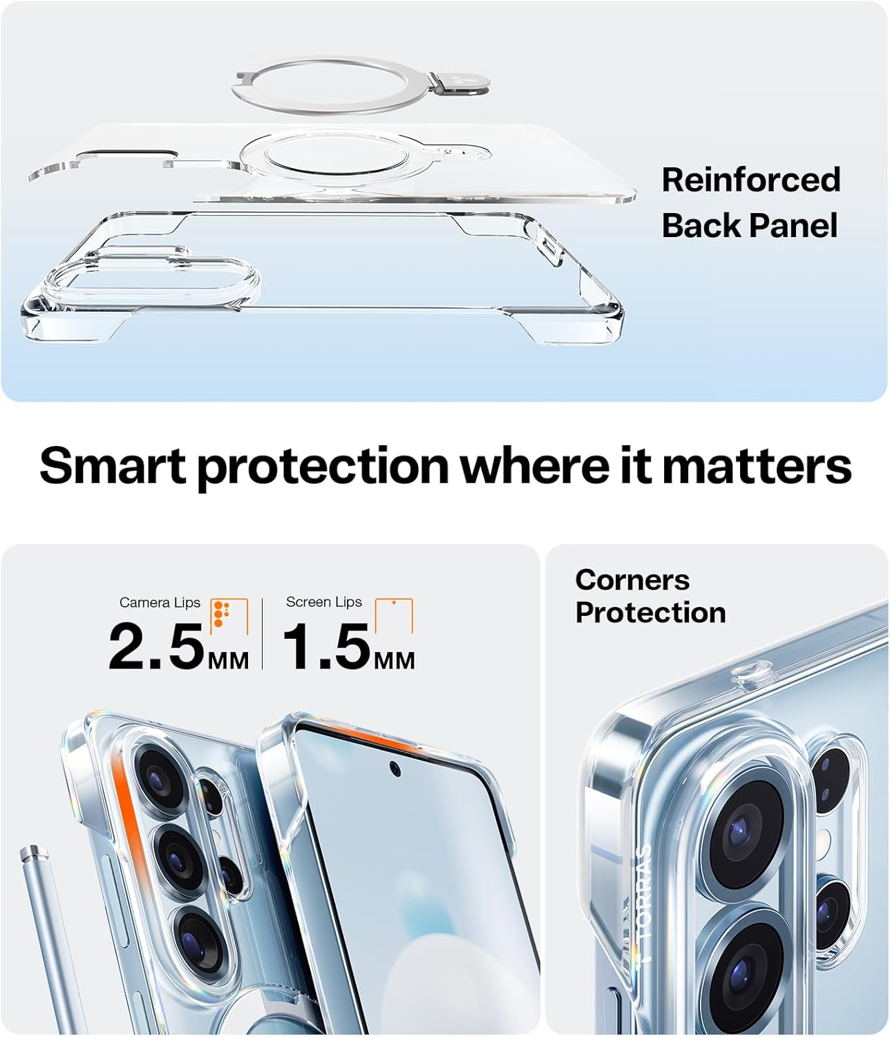 Θήκη Torras Ostand Q1 Slim MagSafe Kickstand Clear Samsung Galaxy S26 Ultra ΘΗΚΕΣ TORRAS Θήκη Torras Ostand Q1 Slim MagSafe Kickstand Clear Samsung Galaxy S26 Ultra - Image 4