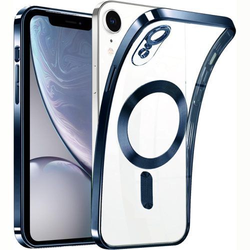 Θήκη iPhone XR Silicone MagSafe Clear Dark Blue