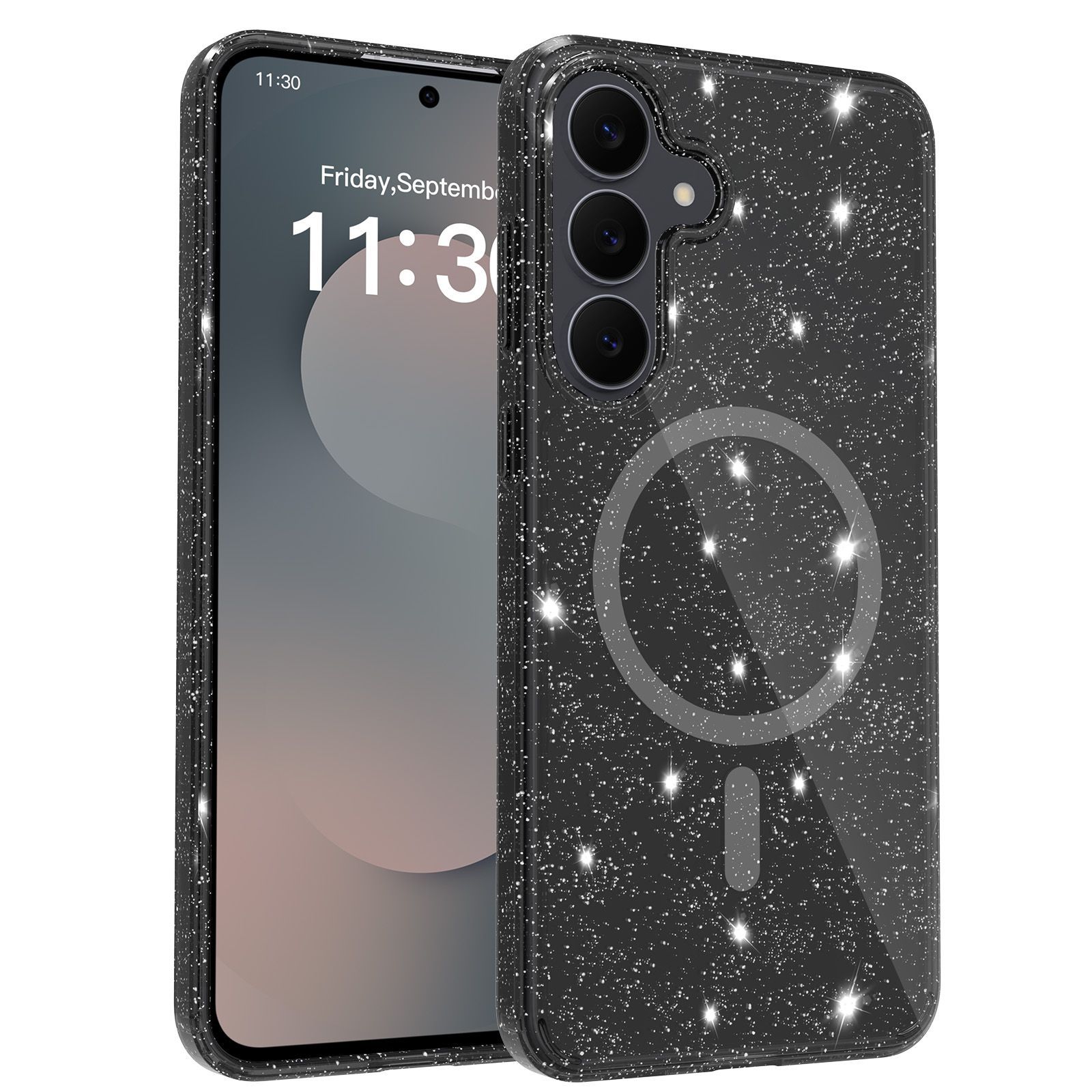 Θήκη Orso Glitter Powder Magsafe Clear Black Samsung Galaxy A57 ΘΗΚΕΣ Orso Θήκη Orso Glitter Powder Magsafe Clear Black Samsung Galaxy A57