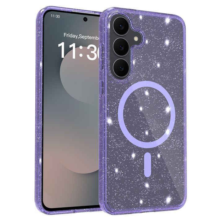 Θήκη Orso Glitter Powder Magsafe Clear Purple Samsung Galaxy A57 ΘΗΚΕΣ Orso Θήκη Orso Glitter Powder Magsafe Clear Purple Samsung Galaxy A57