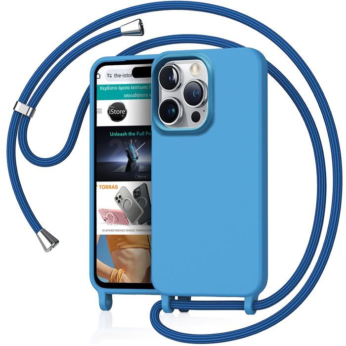 Θήκη Orso Cloud Κορδόνι Alaskan Blue iPhone 16 Pro Max ΘΗΚΕΣ Orso Θήκη Orso Cloud Κορδόνι Alaskan Blue iPhone 16 Pro Max