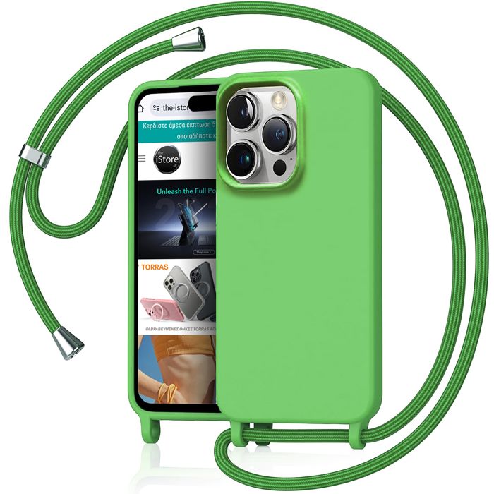 Θήκη Orso Cloud Κορδόνι Spring Green iPhone 16 Pro Max ΘΗΚΕΣ Orso Θήκη Orso Cloud Κορδόνι Spring Green iPhone 16 Pro Max