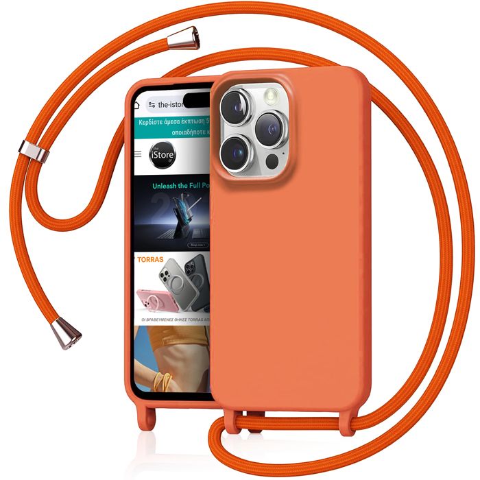 Θήκη Orso Cloud Κορδόνι Orange iPhone 16 Pro Max ΘΗΚΕΣ Orso Θήκη Orso Cloud Κορδόνι Orange iPhone 16 Pro Max
