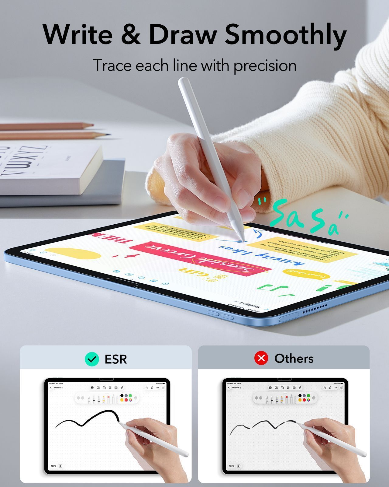 (2 Pack) ESR UltraFit Paper-Feel Tempered Glass iPad Air 11 ΠΡΟΣΤΑΣΙΑ ΟΘΟΝΗΣ ESR (2 Pack) ESR UltraFit Paper-Feel Tempered Glass iPad Air 11 - Image 8