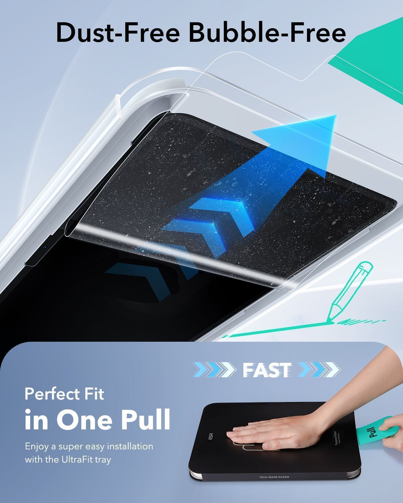 (2 Pack) ESR UltraFit Paper-Feel Tempered Glass iPad Air 11 ΠΡΟΣΤΑΣΙΑ ΟΘΟΝΗΣ ESR (2 Pack) ESR UltraFit Paper-Feel Tempered Glass iPad Air 11 - Image 6