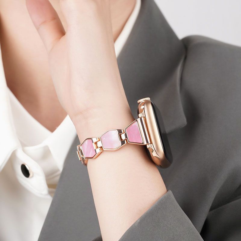 Λουράκι Pastel Pearl Metal Beads Bracelet Pink Apple Watch 44/45/46/49mm APPLE WATCH Orso Λουράκι Pastel Pearl Metal Beads Bracelet Pink Apple Watch 44/45/46/49mm - Image 3