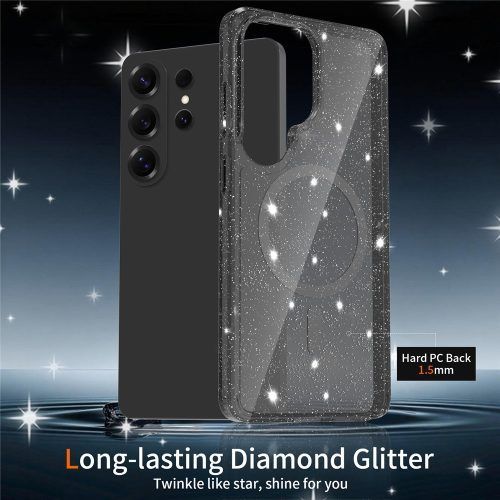Alternative view of Θήκη Orso Glitter Powder Magsafe Clear Black Samsung Galaxy S26 Ultra