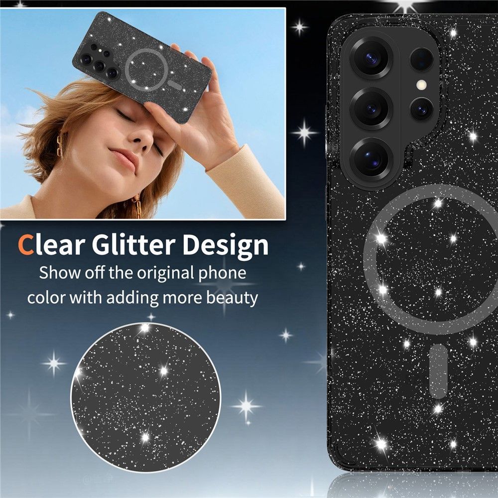 Θήκη Orso Glitter Powder Magsafe Clear Black Samsung Galaxy S26 Ultra ΘΗΚΕΣ Orso Θήκη Orso Glitter Powder Magsafe Clear Black Samsung Galaxy S26 Ultra - Image 3