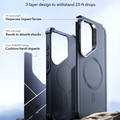 Alternative view of Θήκη ESR Cyber Tough with Stash Stand Magsafe Black Samsung Galaxy S26 Ultra