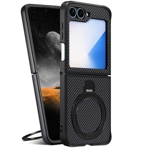 Θήκη Orso Ostand Pro Carbon MagSafe Black Samsung Galaxy Z Flip 6/Z Flip 7 FE ΘΗΚΕΣ Orso Θήκη Orso Ostand Pro Carbon MagSafe Black Samsung Galaxy Z Flip 6/Z Flip 7 FE