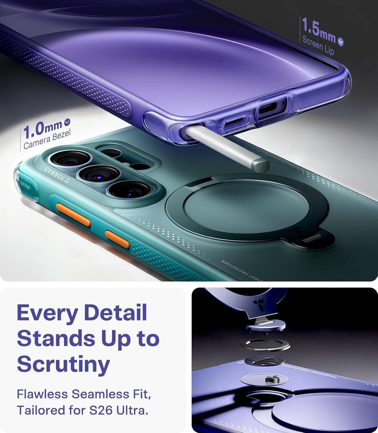 Θήκη Torras Ostand Q3 Air MagSafe Kickstand Dark Purple Samsung Galaxy S26 Ultra ΘΗΚΕΣ TORRAS Θήκη Torras Ostand Q3 Air MagSafe Kickstand Dark Purple Samsung Galaxy S26 Ultra - Image 7