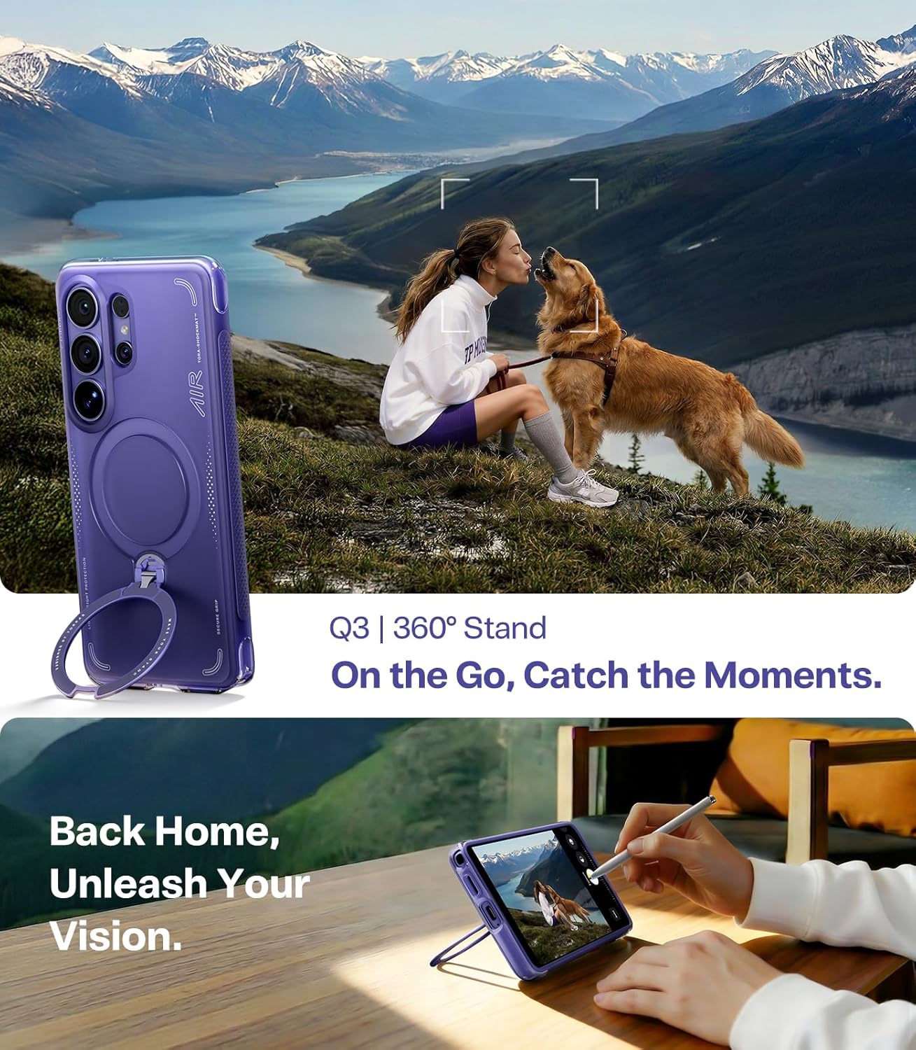 Θήκη Torras Ostand Q3 Air MagSafe Kickstand Dark Purple Samsung Galaxy S26 Ultra ΘΗΚΕΣ TORRAS Θήκη Torras Ostand Q3 Air MagSafe Kickstand Dark Purple Samsung Galaxy S26 Ultra - Image 5