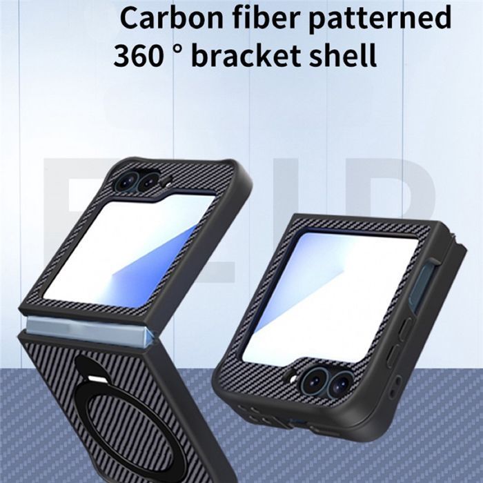 Θήκη Orso Ostand Pro Carbon MagSafe Black Samsung Galaxy Z Flip 6/Z Flip 7 FE ΘΗΚΕΣ Orso Θήκη Orso Ostand Pro Carbon MagSafe Black Samsung Galaxy Z Flip 6/Z Flip 7 FE - Image 6