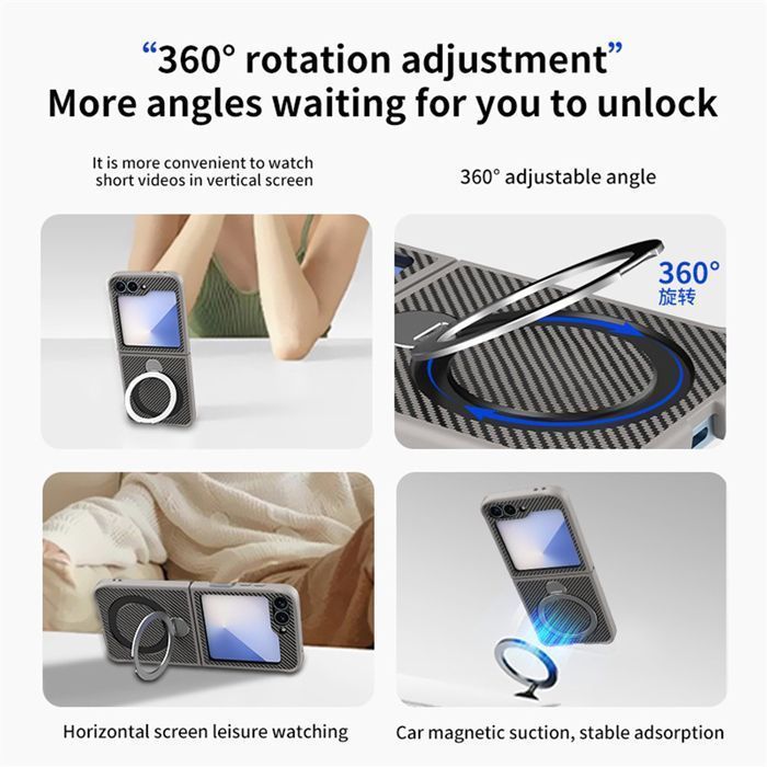 Θήκη Orso Ostand Pro Carbon MagSafe Black Samsung Galaxy Z Flip 6/Z Flip 7 FE ΘΗΚΕΣ Orso Θήκη Orso Ostand Pro Carbon MagSafe Black Samsung Galaxy Z Flip 6/Z Flip 7 FE - Image 3