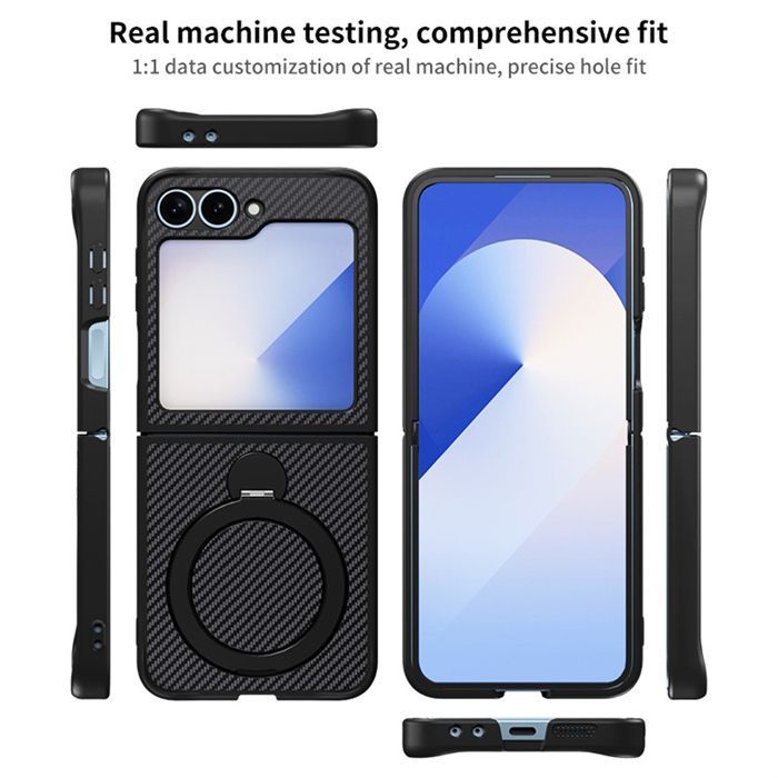 Θήκη Orso Ostand Pro Carbon MagSafe Black Samsung Galaxy Z Flip 6/Z Flip 7 FE ΘΗΚΕΣ Orso Θήκη Orso Ostand Pro Carbon MagSafe Black Samsung Galaxy Z Flip 6/Z Flip 7 FE - Image 4