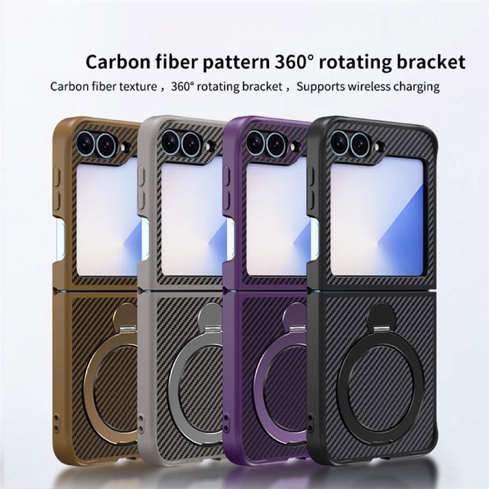 Θήκη Orso Ostand Pro Carbon MagSafe Black Samsung Galaxy Z Flip 6/Z Flip 7 FE ΘΗΚΕΣ Orso Θήκη Orso Ostand Pro Carbon MagSafe Black Samsung Galaxy Z Flip 6/Z Flip 7 FE - Image 5