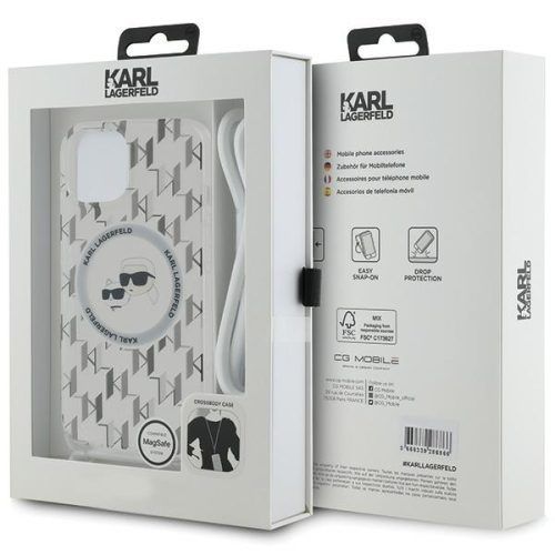 Alternative view of Θήκη Karl Lagerfeld IML Choupette Head Crossbody Cord Clear Magsafe iPhone 15