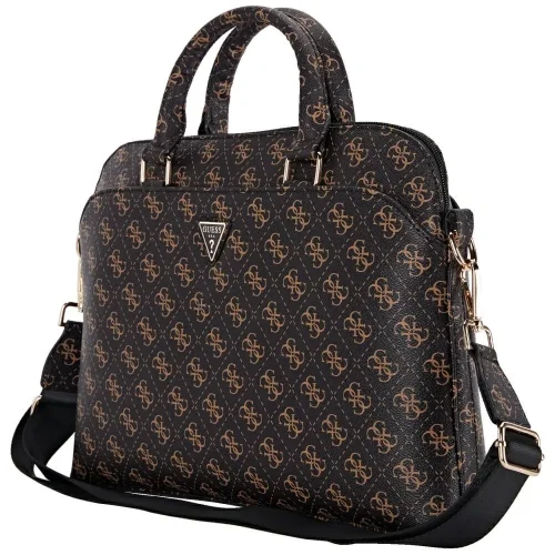 Τσάντα Guess 4G Triangle Logo Eco-Leather 15″ Black/Brown (GUCB15PG4TGNK)