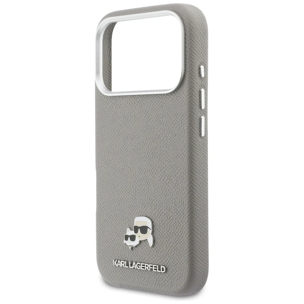 Θήκη Karl Lagerfeld Karl and Choupette Head Pins MagSafe Leather Grey iPhone 17 Pro Max ΘΗΚΕΣ KARL LAGERFELD Θήκη Karl Lagerfeld Karl and Choupette Head Pins MagSafe Leather Grey iPhone 17 Pro Max - Image 5
