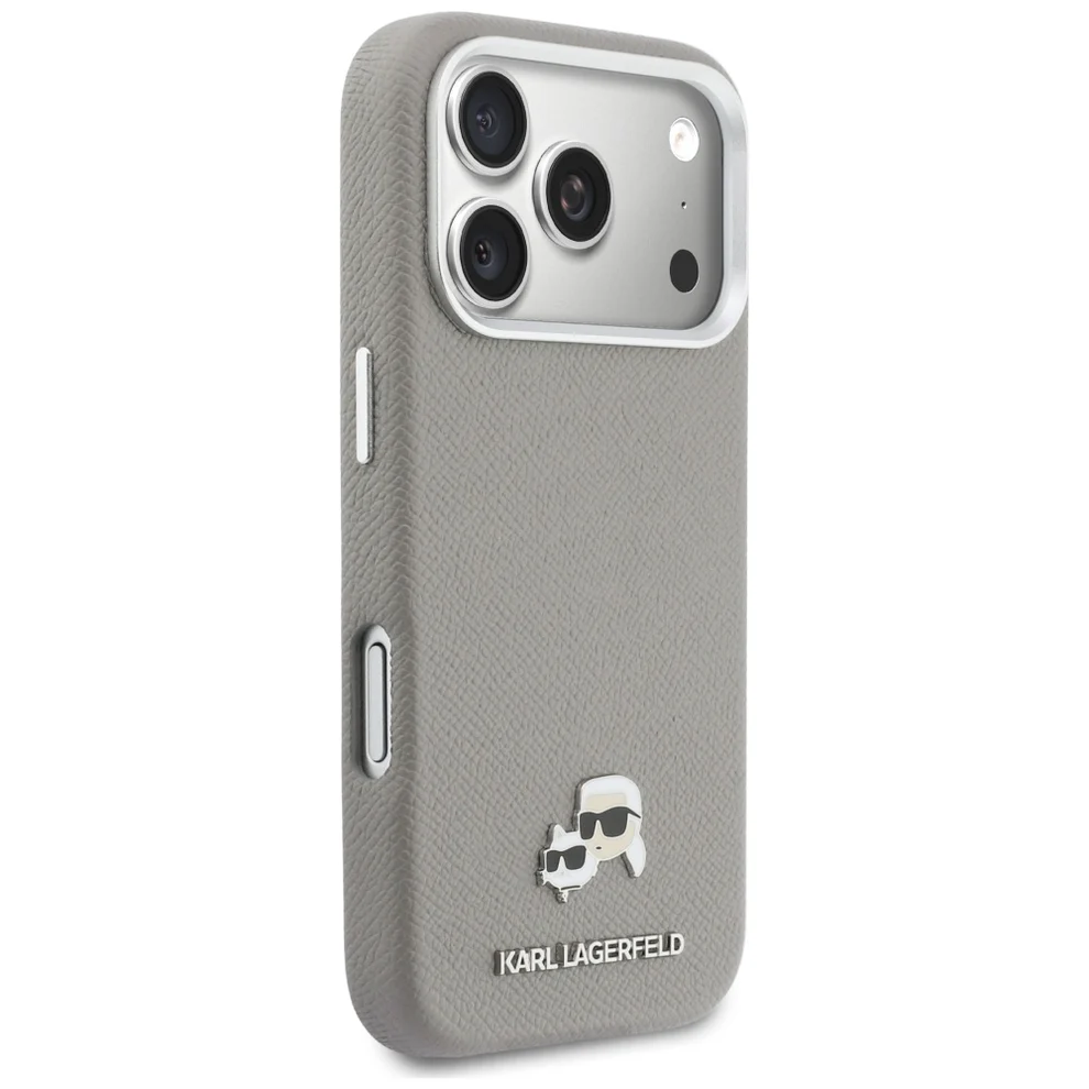 Θήκη Karl Lagerfeld Karl and Choupette Head Pins MagSafe Leather Grey iPhone 17 Pro Max ΘΗΚΕΣ KARL LAGERFELD Θήκη Karl Lagerfeld Karl and Choupette Head Pins MagSafe Leather Grey iPhone 17 Pro Max - Image 4