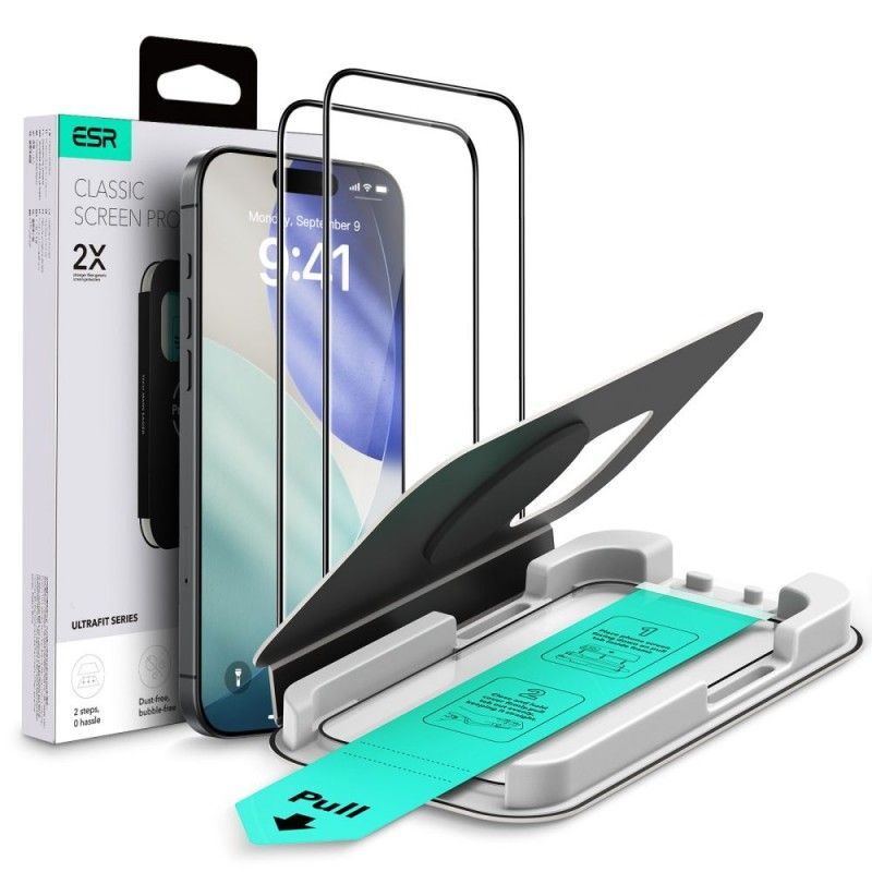 ESR UltraFit Classic Tempered Glass iPhone 17/16 Pro (2-Pack) ΠΡΟΣΤΑΣΙΑ ΟΘΟΝΗΣ ESR ESR UltraFit Classic Tempered Glass iPhone 17/16 Pro (2-Pack)