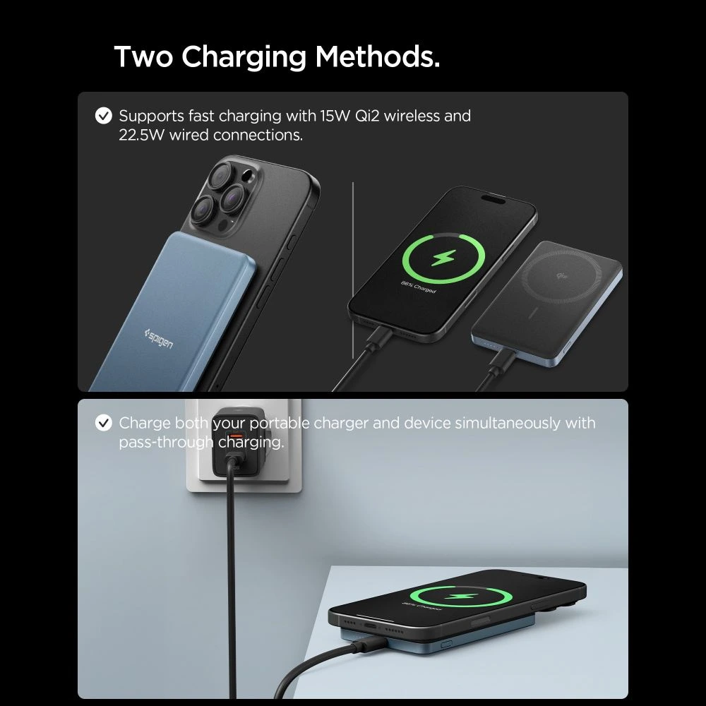 Spigen Essential MagSafe Power Bank 5000mAh 22.5W Qi2 Navy Blue POWERBANK MAGSAFE Spigen Spigen Essential MagSafe Power Bank 5000mAh 22.5W Qi2 Navy Blue - Image 6