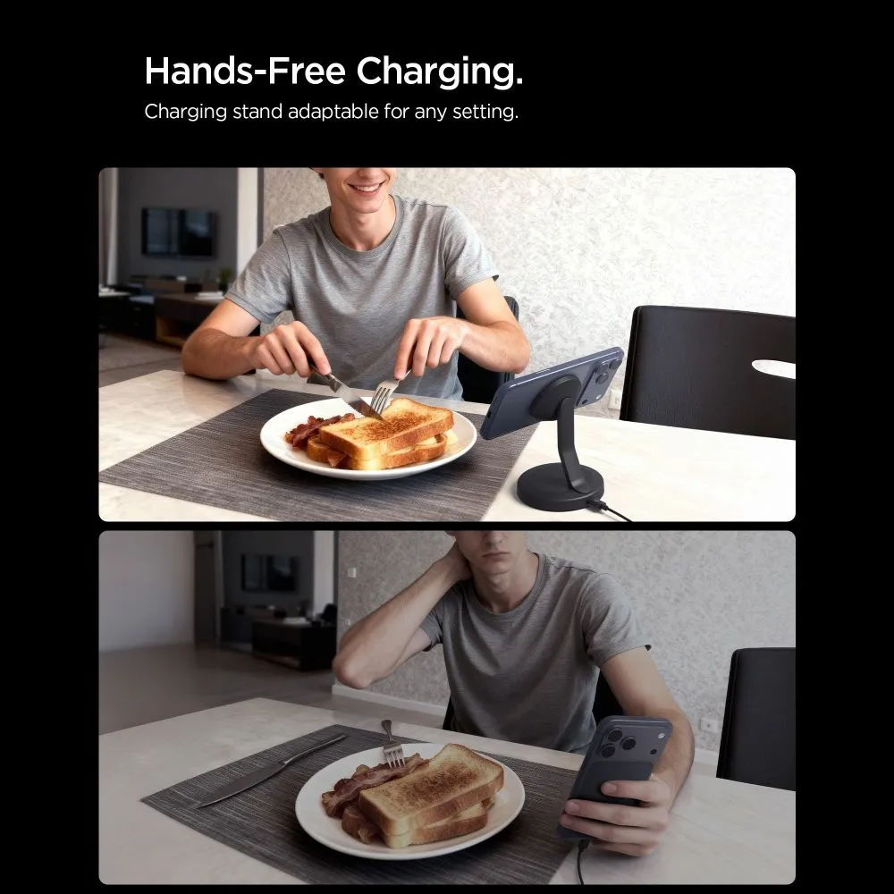 Spigen Essential Magnetic MagSafe Wireless Charger 15W Black (EF151MS) ΑΞΕΣΟΥΑΡ MAGSAFE Spigen Spigen Essential Magnetic MagSafe Wireless Charger 15W Black (EF151MS) - Image 4