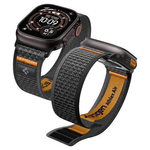 Λουράκι Spigen Athlex Air 2 Fabric Black Orange Apple Watch 44/45/46/49mm APPLE WATCH Spigen Λουράκι Spigen Athlex Air 2 Fabric Black Orange Apple Watch 44/45/46/49mm