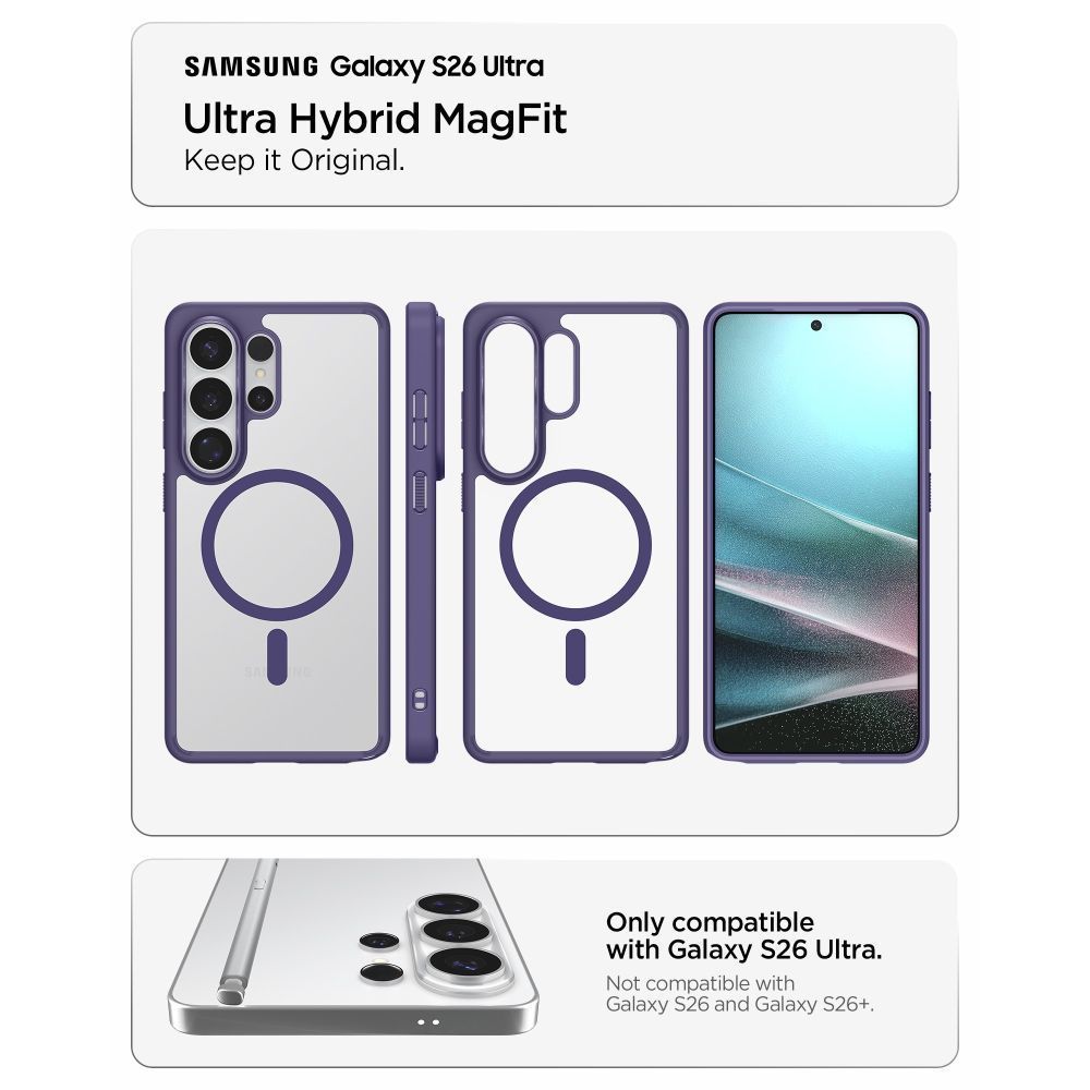 Θήκη Spigen Ultra Hybrid Mag Clear Deep Purple Samsung Galaxy S26 Ultra ΘΗΚΕΣ Spigen Θήκη Spigen Ultra Hybrid Mag Clear Deep Purple Samsung Galaxy S26 Ultra - Image 8