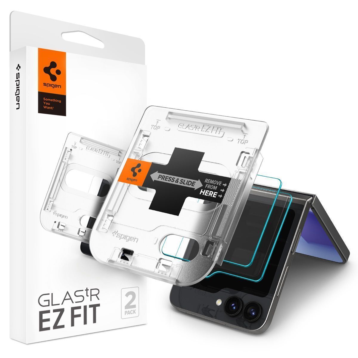 Spigen GLAS.tR EZ Fit HD Tempered Glass Samsung Galaxy Z Flip 5/6/7 FE (2-Pack) ΠΡΟΣΤΑΣΙΑ ΟΘΟΝΗΣ Spigen Spigen GLAS.tR EZ Fit HD Tempered Glass Samsung Galaxy Z Flip 5/6/7 FE (2-Pack)