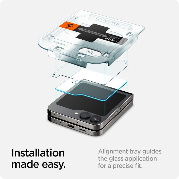 Spigen GLAS.tR EZ Fit HD Tempered Glass Samsung Galaxy Z Flip 5/6/7 FE (2-Pack) ΠΡΟΣΤΑΣΙΑ ΟΘΟΝΗΣ Spigen Spigen GLAS.tR EZ Fit HD Tempered Glass Samsung Galaxy Z Flip 5/6/7 FE (2-Pack) - Image 5