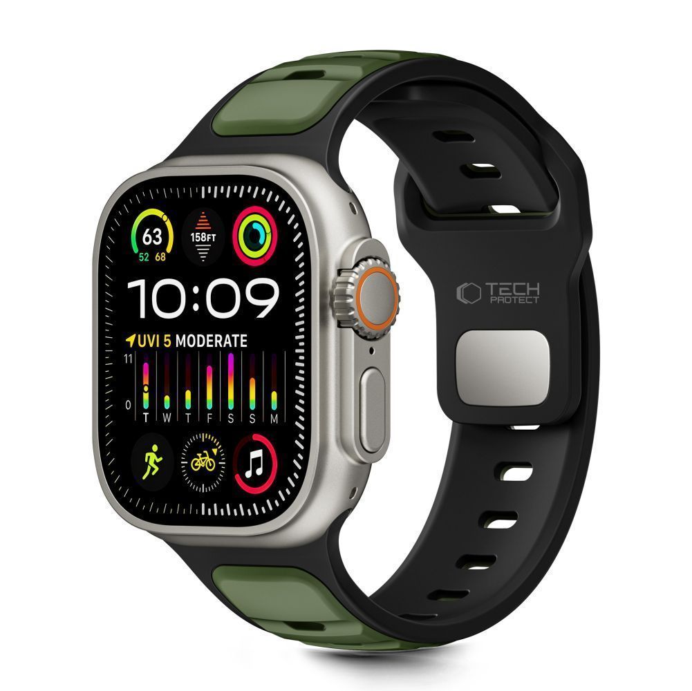 Λουράκι Tech-Protect IconBand Line Black Green Apple Watch 44/45/46/49mm APPLE WATCH Tech-Protect Λουράκι Tech-Protect IconBand Line Black Green Apple Watch 44/45/46/49mm
